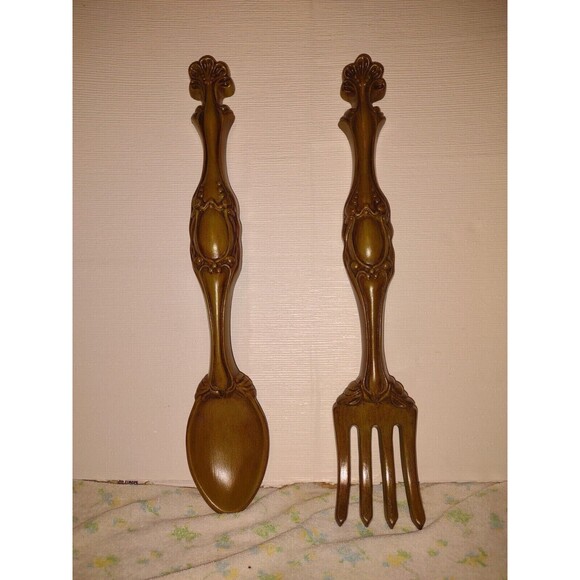 Vintage Arnels Ceramic 1970s Fork Spoon Wall Decor  Good Shape No Chips/Cracking